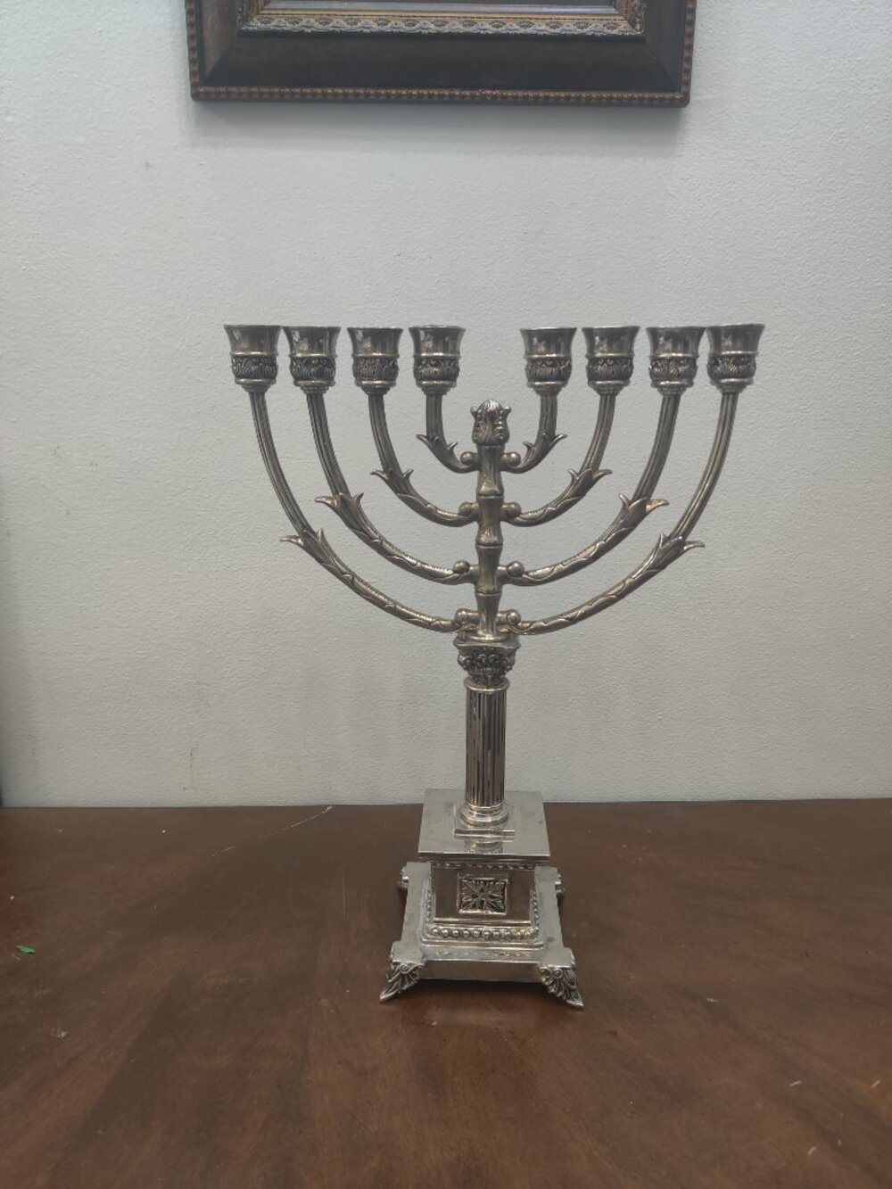 Vintage Israel JUDAICA 8 Arm Candle/Oil Menorah Chanukiah Missing Shamesh